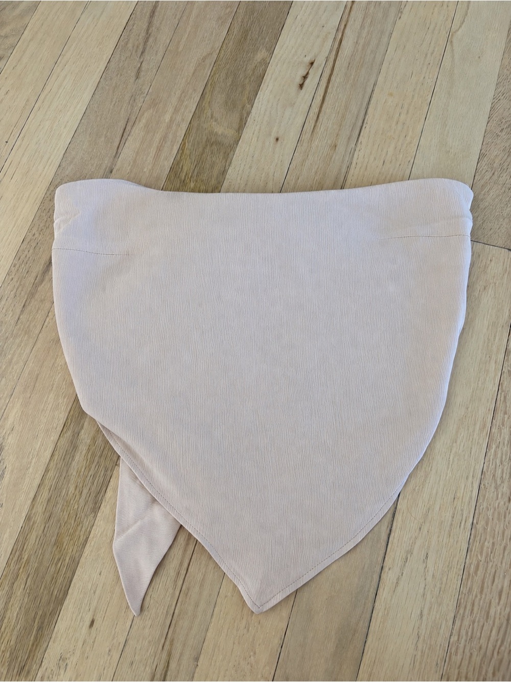 Zara Light Pink Bandana-Style Strapless Top